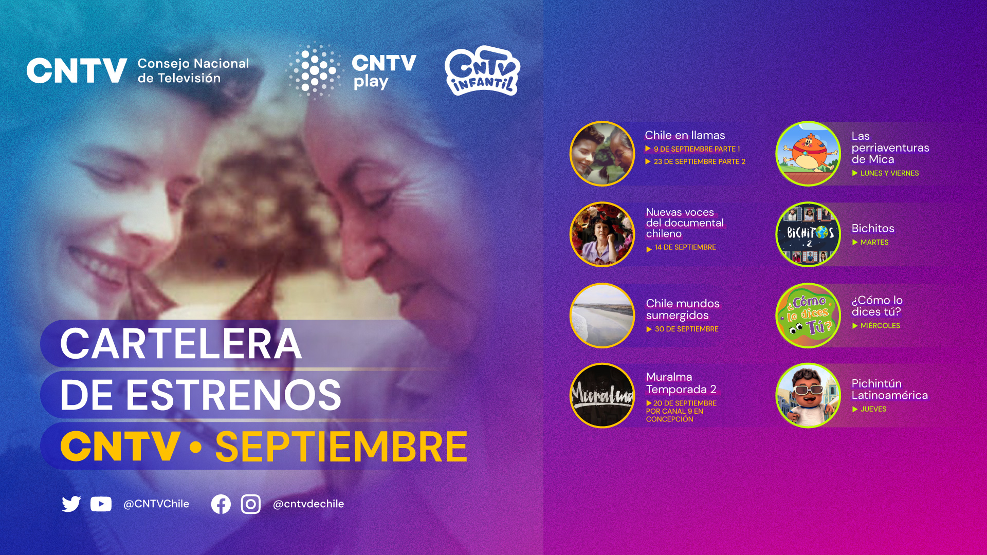CNTV Play y CNTV Infantil: No te pierdas los estrenos que tiene CNTV para septiembre