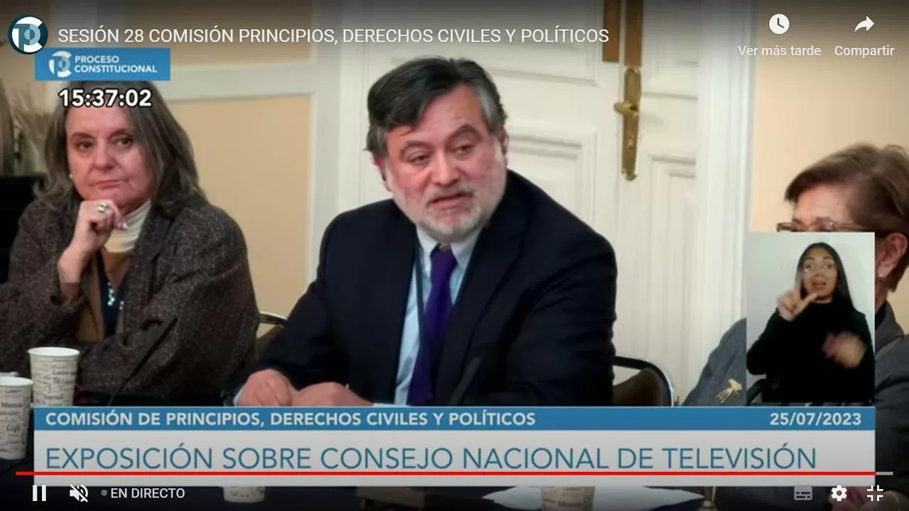 Presidente Mauricio Muñoz expone ante el Consejo Constitucional sobre rol y autonomía del CNTV