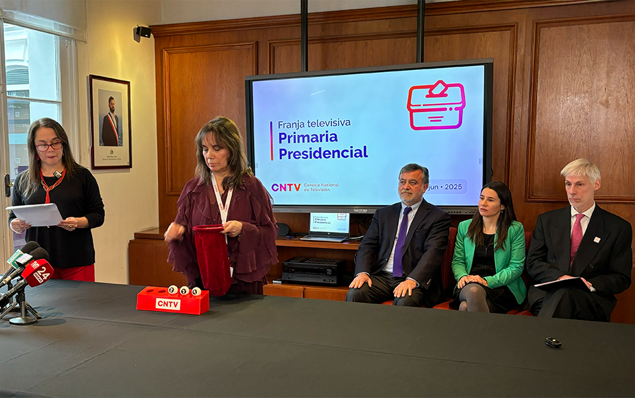 CNTV informa orden de aparición en la Franja Televisiva Primaria Presidencial 2025
